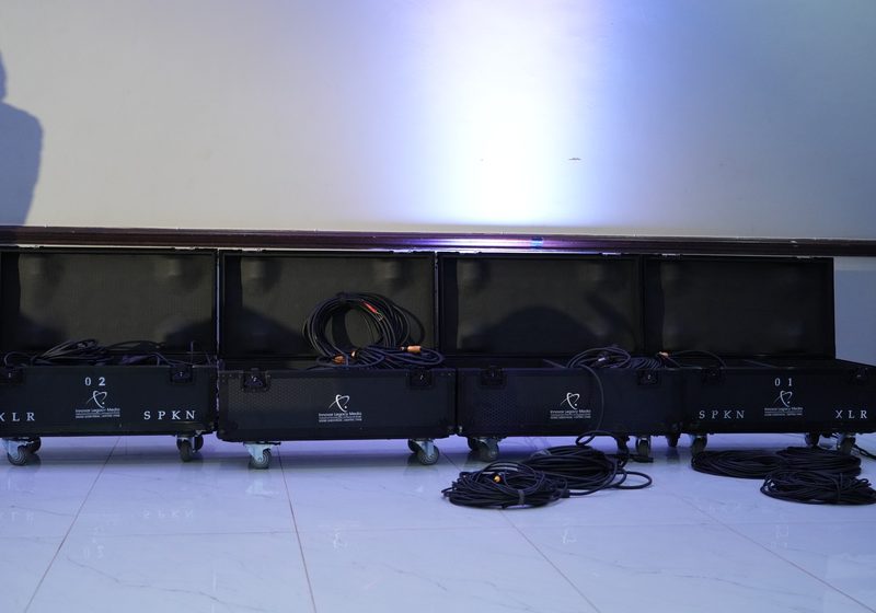 Innovar-branded cable and signal cases with neatly coiled cables.